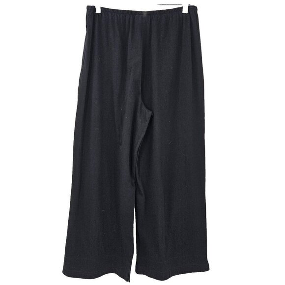 Habitat Deep Hem Flood Pants Black Women’s Size M Wide Leg Crop Minimalist - Picture 2 of 11